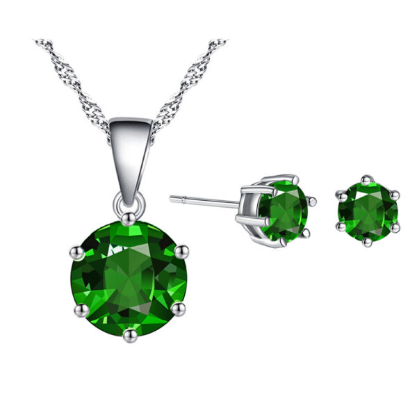 Silver Jewelry Set Earring Pendant Necklace
