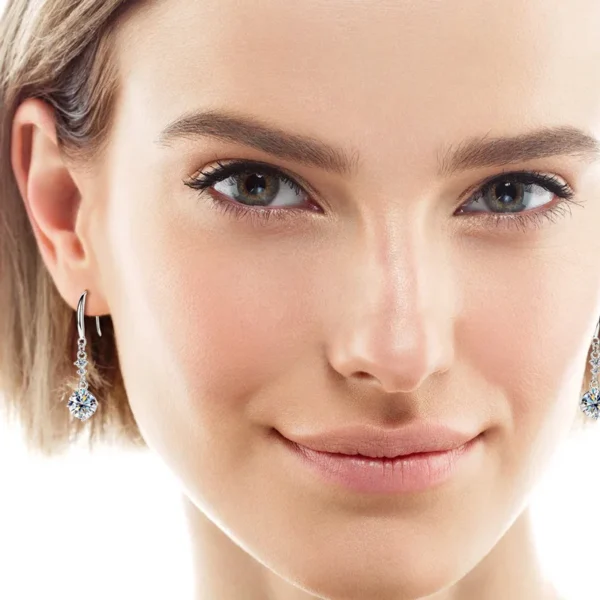 Moissanite Silver Earrings