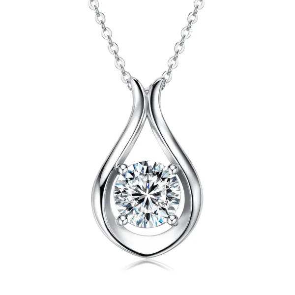 Moissanite Silver Pendant Necklace - Image 3