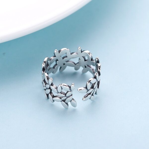 Bohemian Silver Leaf Ring - Image 2