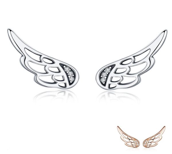 Silver Wings Stud Earrings - Image 2