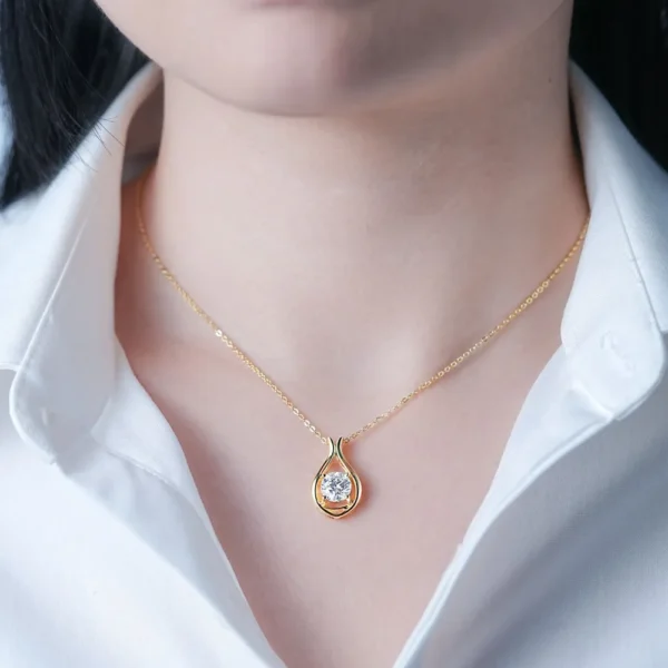 Moissanite Silver Pendant Necklace - Image 2
