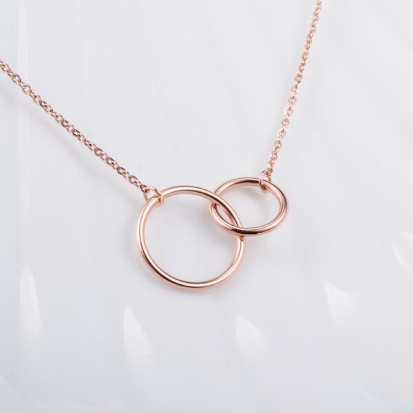 Silver Necklace Double Ring - Image 3