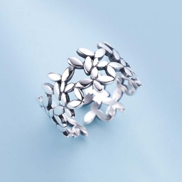 Bohemian Silver Leaf Ring