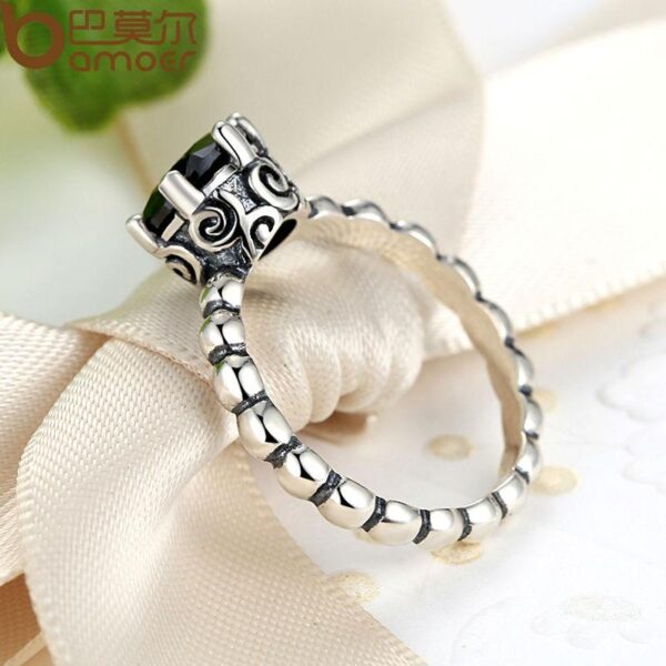 Silver Ring with Black Zirconia