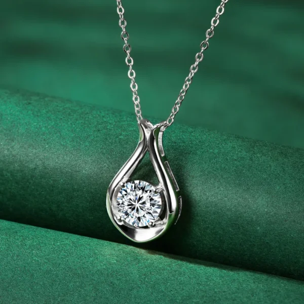 Moissanite Silver Pendant Necklace - Image 5