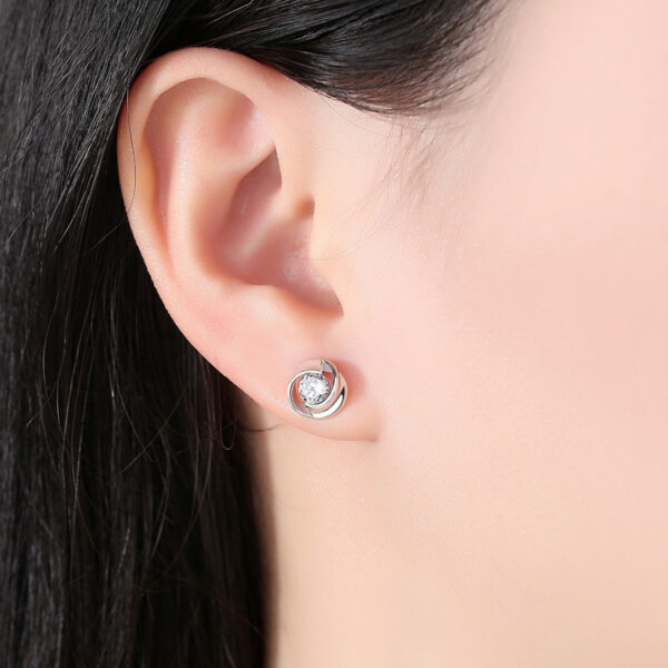 Silver Rose Petals Earrings - Image 2