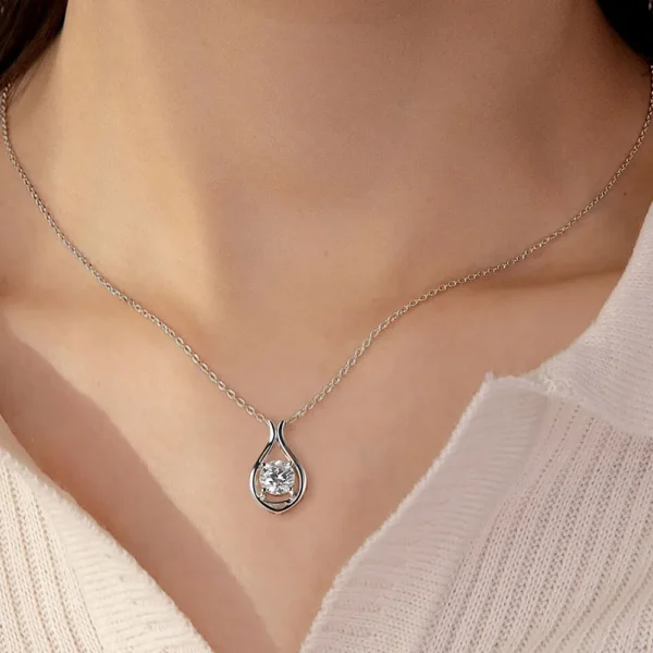 Moissanite Silver Pendant Necklace
