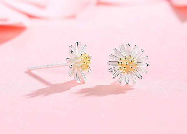 Silver Daisy Earrings - Image 2