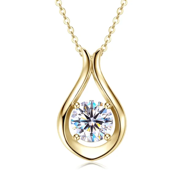 Moissanite Silver Pendant Necklace - Image 4