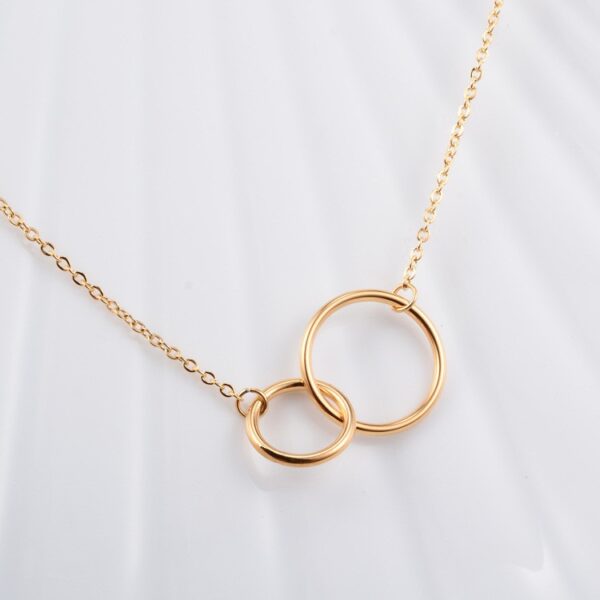 Silver Necklace Double Ring - Image 2