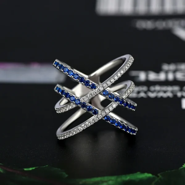 Silver Ring with Sapphire Zircon