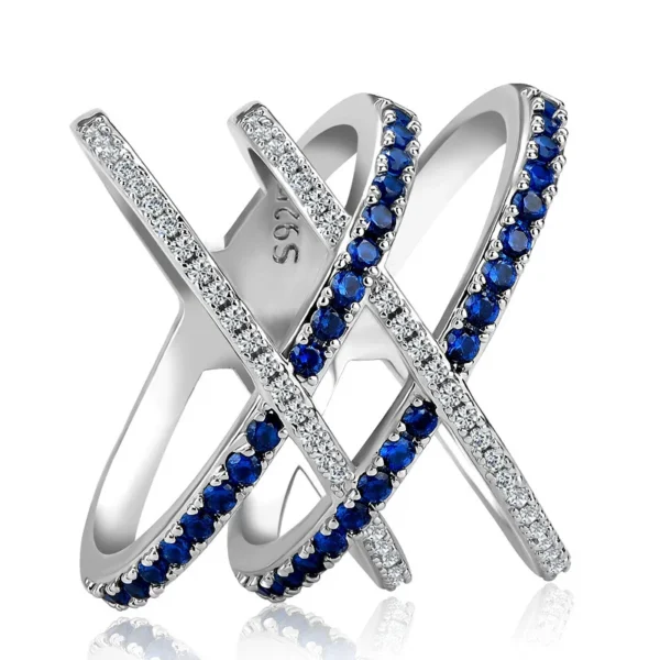 Silver Ring with Sapphire Zircon - Image 2